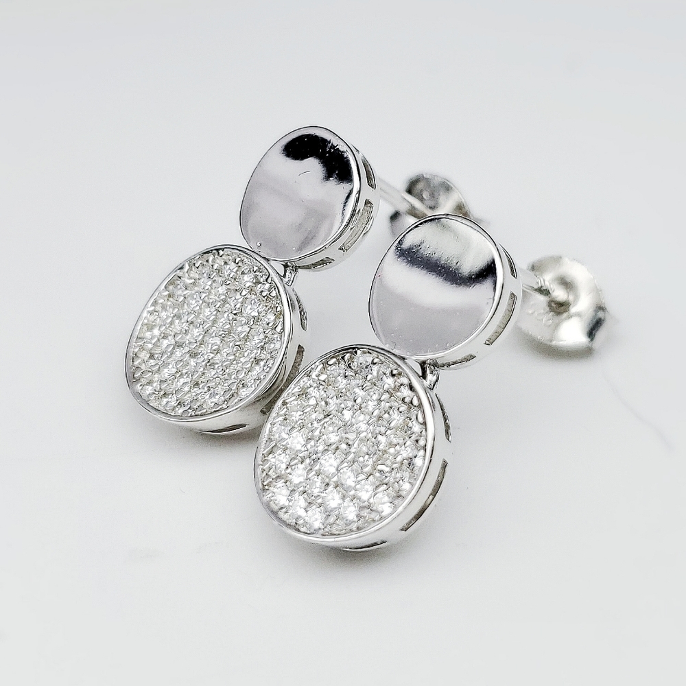 Solid sterling silver dangle earrings